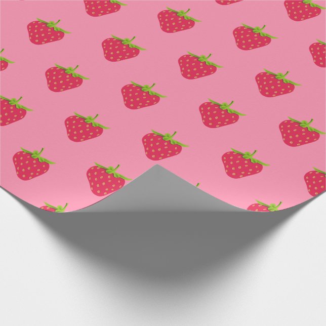Papel De Presente Strawberry Kawaii - Fruta tropical de Berry (Ponta)