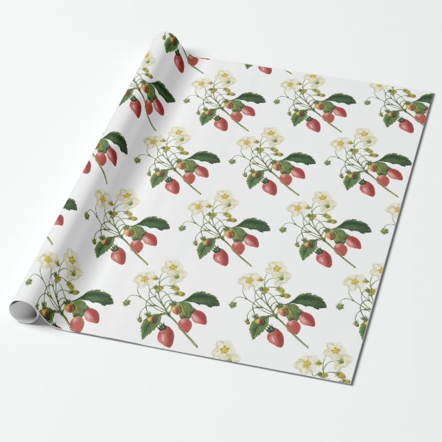 Papel De Presente Strawberry Pattern (Desenrolado)