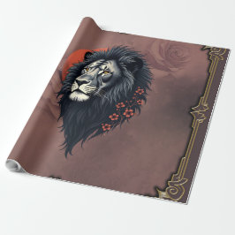Papel De Presente Strength and delicacy united, a black lion