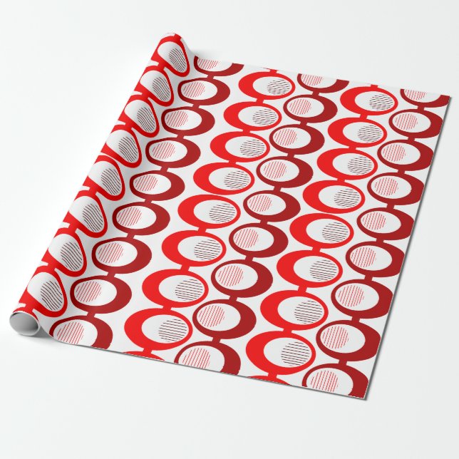 Papel De Presente Strings Oval Vermelhas (Desenrolado)