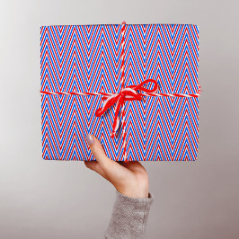 Papel De Presente Stripes brancas-azul-vermelhas do diafragma - Abst