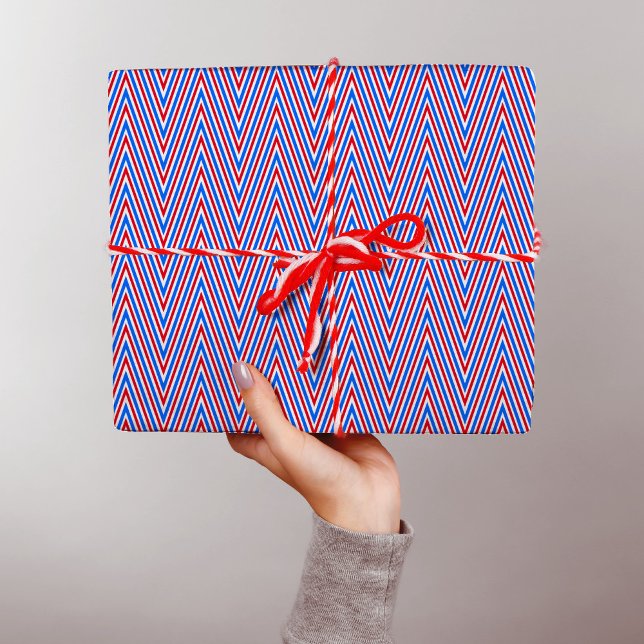 Papel De Presente Stripes brancas-azul-vermelhas do diafragma - Abst (Criador carregado)