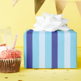 Papel De Presente Stripes Clássicas Negrito | Marinho Azul E Turques