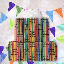 Papel De Presente Stripes Coloridas Todos Presentes Ocasionados