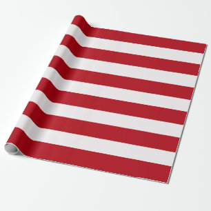 Papel De Presente Stripes de Adoração Vermelha e Branca