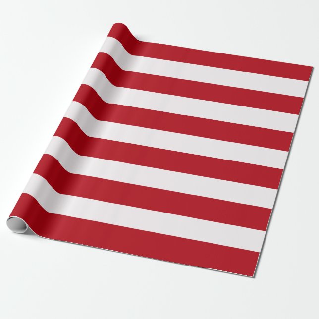 Papel De Presente Stripes de Adoração Vermelha e Branca (Desenrolado)
