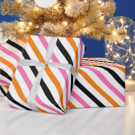 Papel De Presente Stripes de Halloween - Padrão Diagonal Negrito