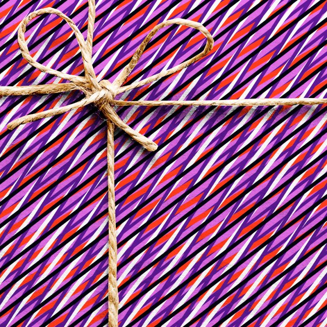 Papel De Presente Stripes de Moiré Roxo - ilusão óptica - Abstrato (Criador carregado)