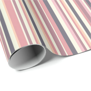 Papel De Presente Stripes em tons silenciados