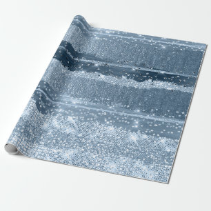 PAPEL DE PRESENTE STRIPES ENFUMAÇADO CRISTAIS AZUIS COM TRAÇOS BRIDA