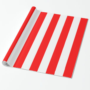 Papel De Presente Stripes Vermelhas e Brancas