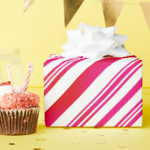 Papel De Presente Stripes Vermelhas e Brancas
