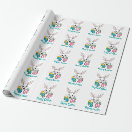 Papel De Presente Stylish bunny eggs Gift Happy Easter gift