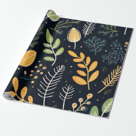 Papel De Presente Stylish Green and Yellow Foliage Pattern 