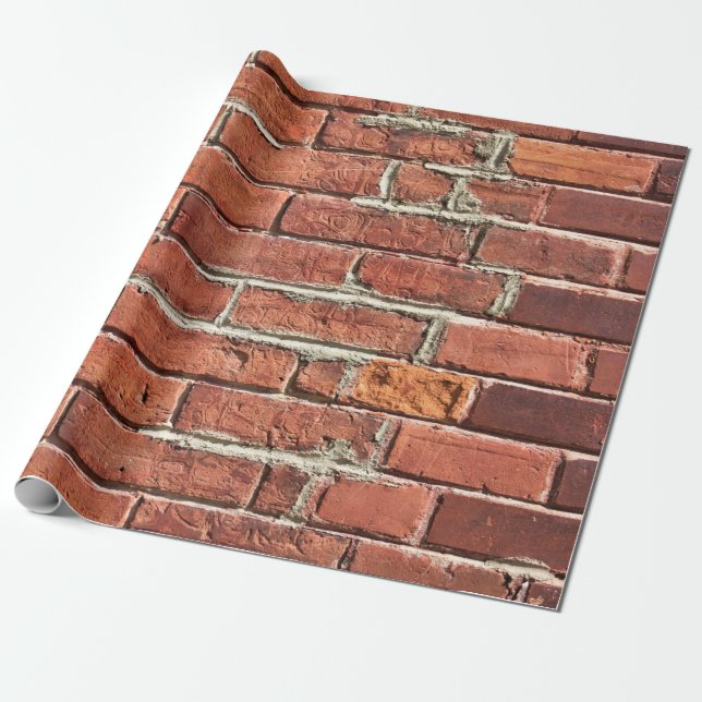 Papel De Presente Stylish Red Brick Urban Wall (Desenrolado)