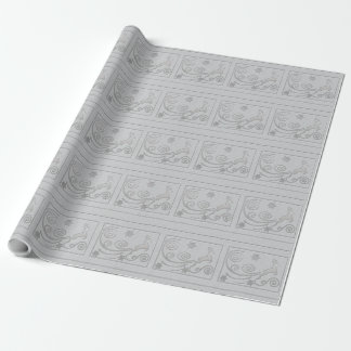 Papel De Presente Stylized Silver Rein Deer