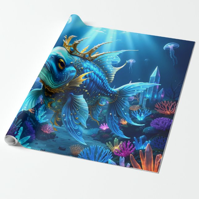 Papel De Presente Sua Alteza Peixe Real  (Desenrolado)