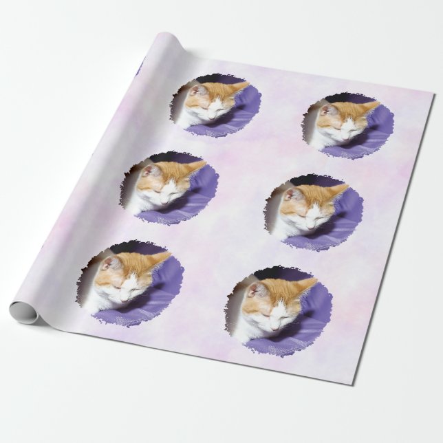 Papel De Presente Sua Foto Pastel Rosa e Roxo (Desenrolado)