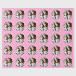 Papel De Presente Sua Foto Personalizada em Flor com Texto