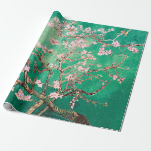 Papel De Presente Suave Verde Amendoeiras em Flor Vincent Van Gogh