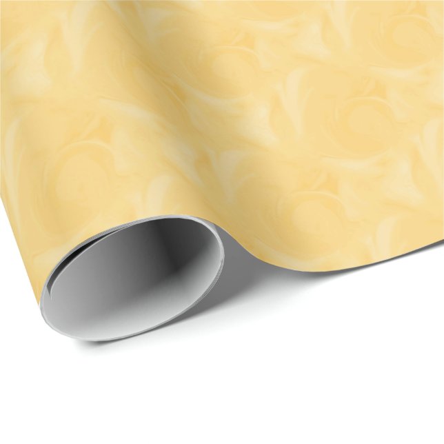 Papel De Presente Suaves espirais amarelas sunshine (Ponta do rolo)
