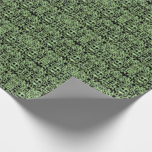 Papel De Presente Suavidades sofisticadas   preto e verde 