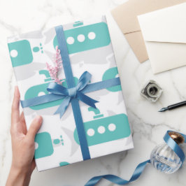 Papel De Presente Submarines & Sharks