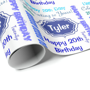 Papel De Presente Subway Art Happy Birthday   Personalizar