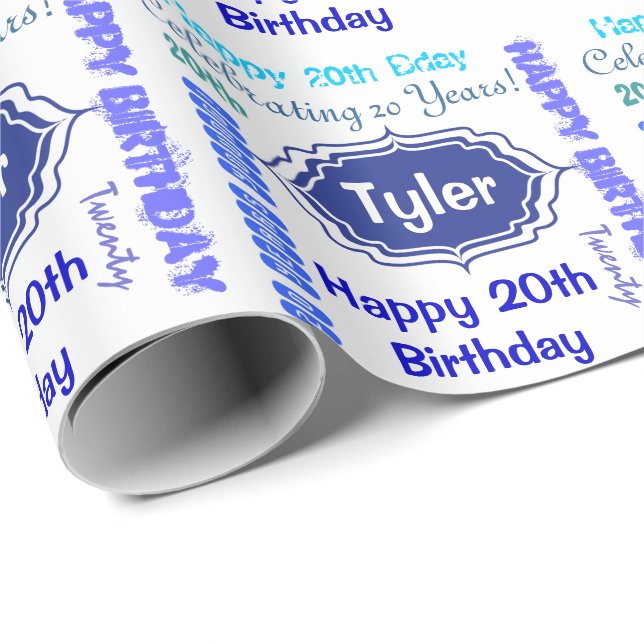 Papel De Presente Subway Art Happy Birthday | Personalizar (Ponta do rolo)