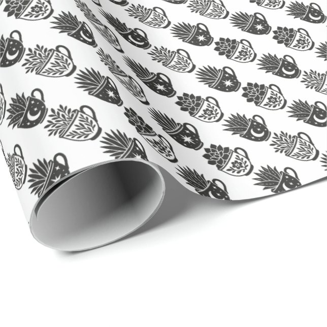 Papel De Presente Succulents Mugs (Ponta do rolo)