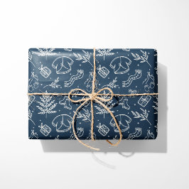 Papel De Presente Suéter de inverno Cozy e Azul para presentes