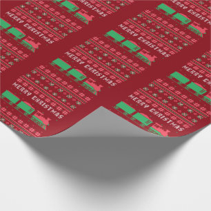 Papel De Presente Suéter De Natal Feio Do Comboio