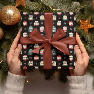 Papel De Presente Suéter de Natal Feio   Holly e Berries Pattern