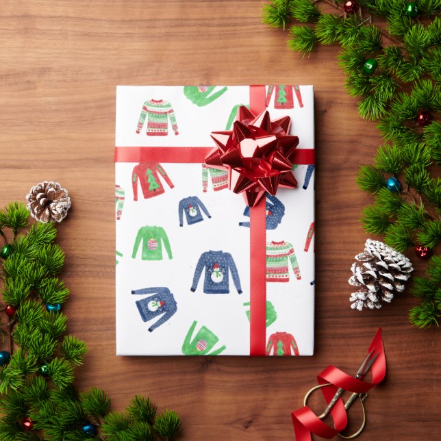 Papel De Presente Suéter Feio de Natal Feriado  (Presente de Natal)