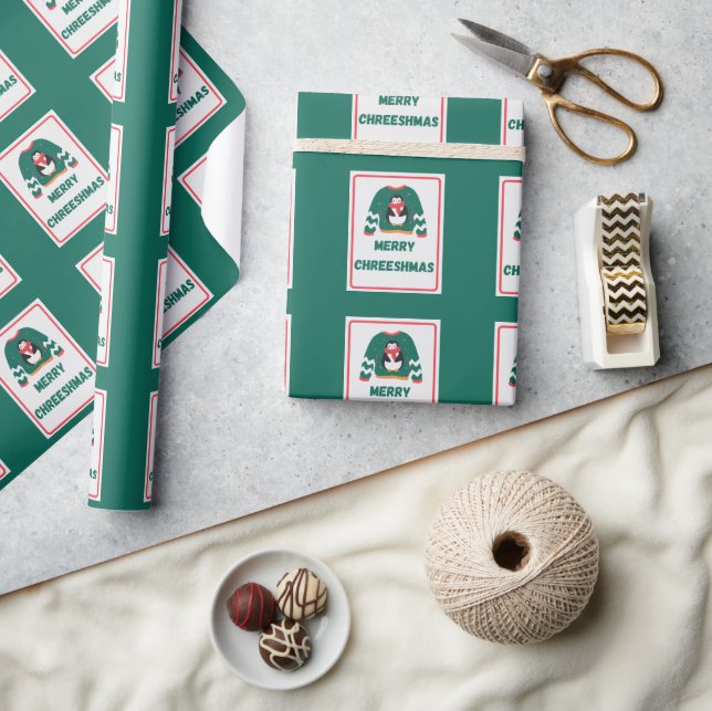 Papel De Presente Suéter Pinguim de Natal feliz (Artesanato)