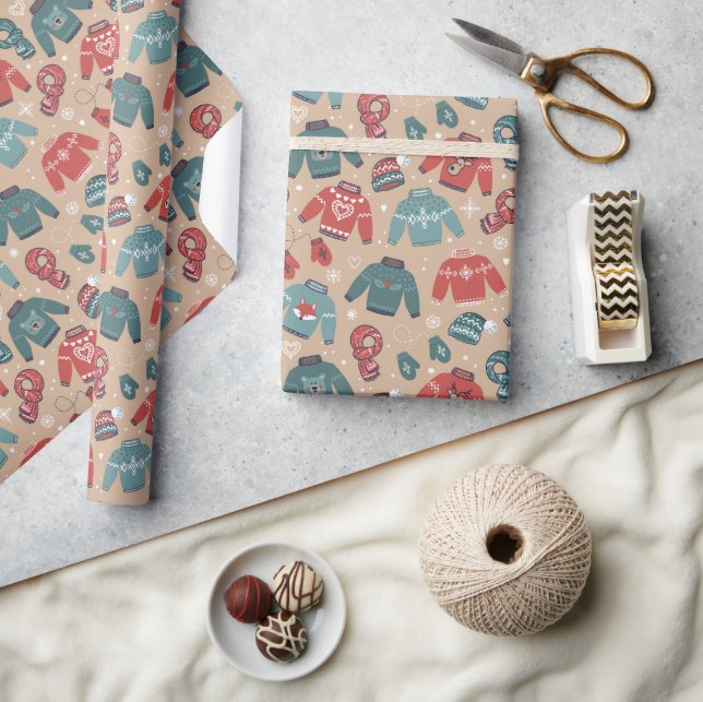 Papel De Presente Suéteres, Chapéus, Cachecóis e Luvas de Inverno Ac (Artesanato)