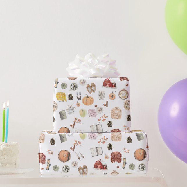 Papel De Presente Suéteres de Queda Celestial Pumpkin outono (Presentes para festas)