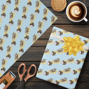 Papel De Presente Sugar Glider Floral Fofo