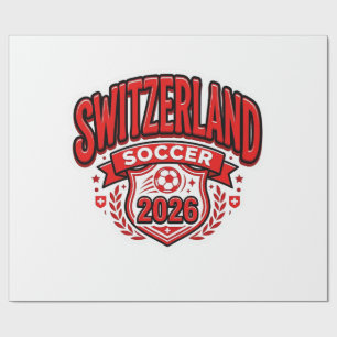 Papel De Presente Suíça Futebol 2026 Futebol Negrito País Tipogr
