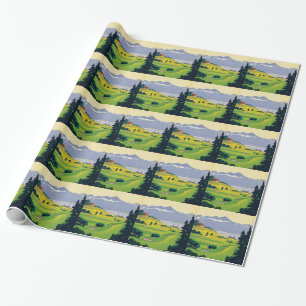 Papel De Presente Suiça Vintage Golf Lausanne City Lake