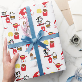 Papel De Presente Suíço - Ícones de Souvenir Suiça
