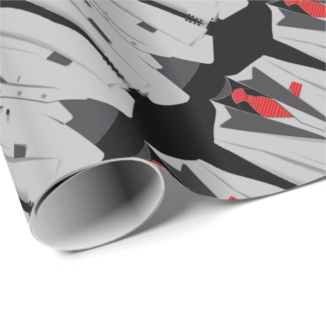 Papel De Presente Suit de Cinza masculino e Red Tie (Ponta do rolo)