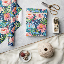 Papel De Presente Summer Flowers Tropical Pretty Floral Pattern