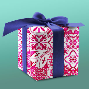 Papel De Presente Summer majolica vermelha Siciliana