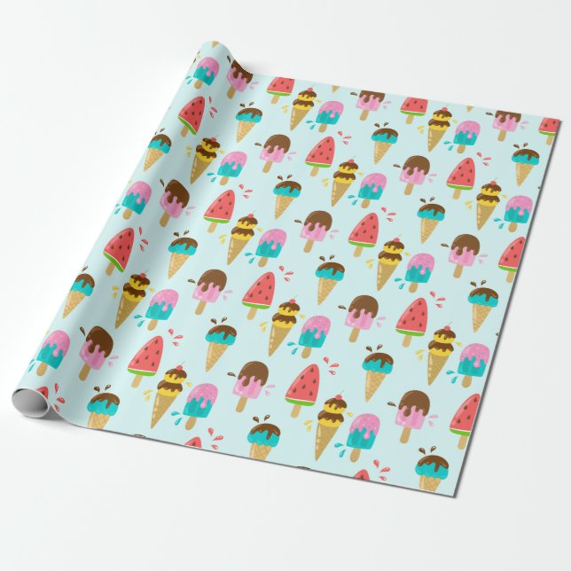 Papel De Presente Summer Pattern Wrapping Paper (Desenrolado)