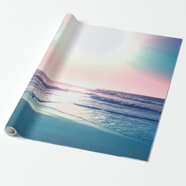Papel De Presente Summer Sea Sunset Tropical Beach Photo (Desenrolado)