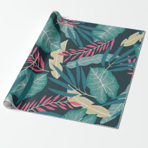 Papel De Presente Summer seamless pattern with colorful tropical lea