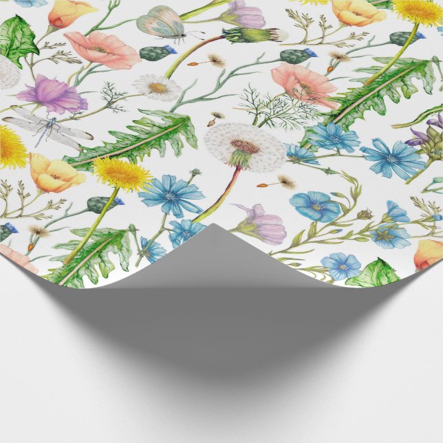 Papel De Presente Summer Willows com Dragonflies (Ponta)
