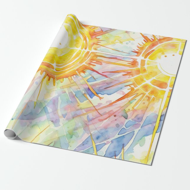 Papel De Presente Sunburst Elegance (Desenrolado)