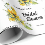 Papel De Presente Sunflower Bridal Shower<br><div class="desc">The Sunflower Bridal Shower Wrapping Paper is a cheerful and elegant way to present gifts for a special bridal celebration. Featuring bright sunflower blooms and soft botanical accents, the design brings a warm and joyful touch to any present. The vibrant floral pattern captures the beauty of nature while creating a...</div>